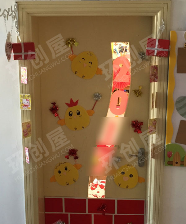 幼儿园新年门面图片
