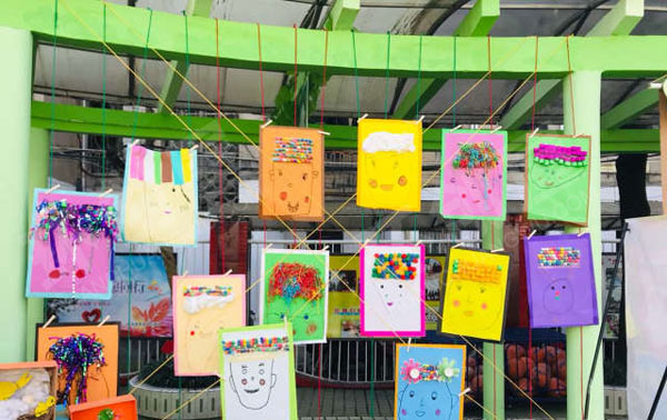 幼儿园户外各种创意绘画作品展示图片