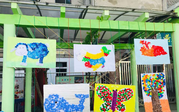 幼儿园户外各种创意绘画作品展示图片