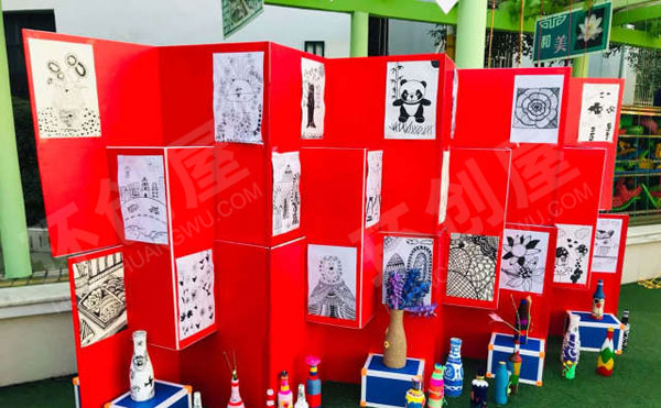 幼儿园户外各种创意绘画作品展示图片
