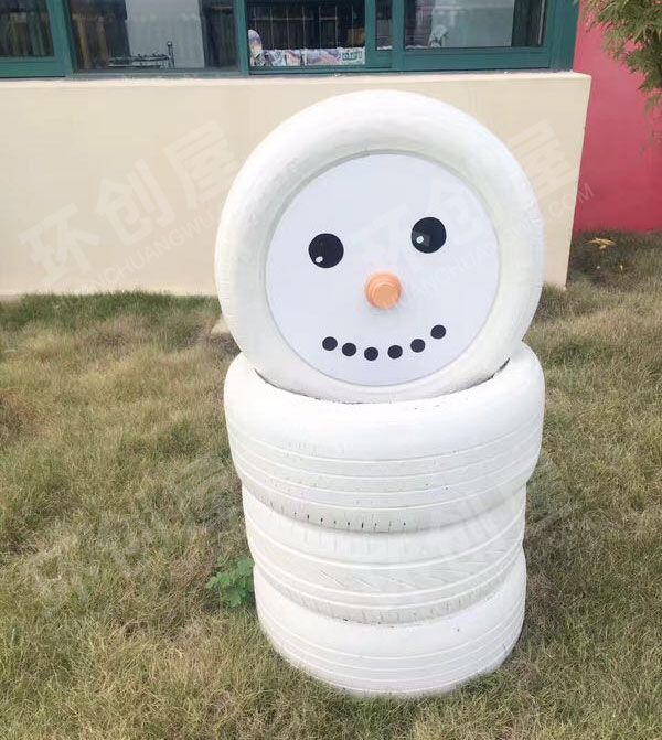 幼儿园户外轮胎做的一批可爱小动物图片