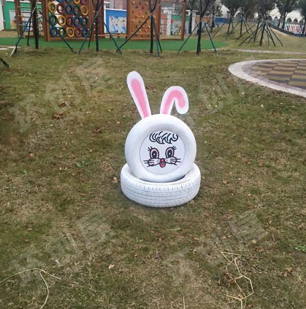 幼儿园户外轮胎做的一批可爱小动物图片