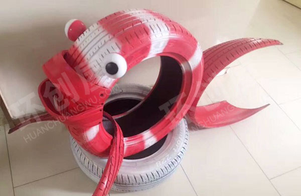 幼儿园户外轮胎做的一批可爱小动物图片