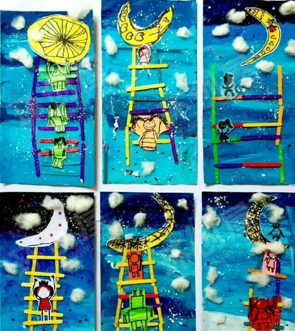 幼儿园美工区有趣的水粉画图片