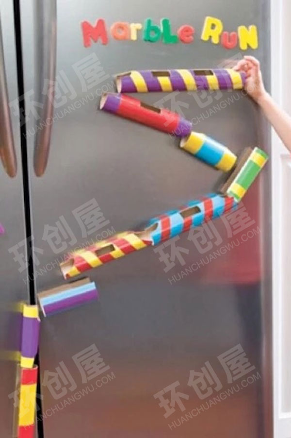 幼儿园科学区废物利用自制滚动玩教具图片