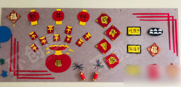 幼儿园新年到财神到主题墙图片