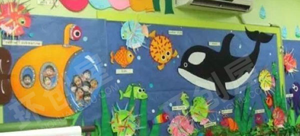 幼儿园海洋风主题墙我在海边图片