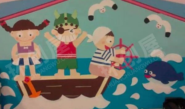 幼儿园海洋风主题墙我在海边图片