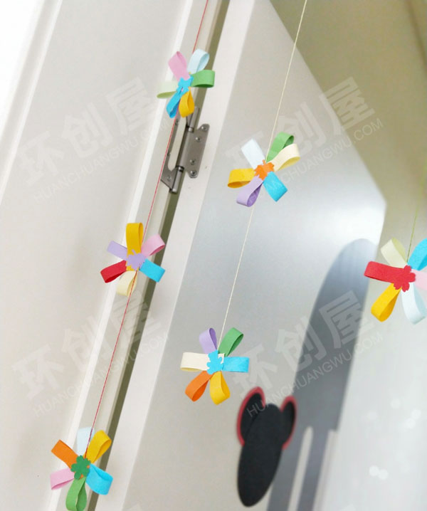 幼儿园彩色的太阳花吊饰图片
