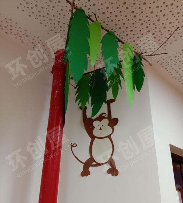 幼儿园卡纸裁剪树叶挂饰图片