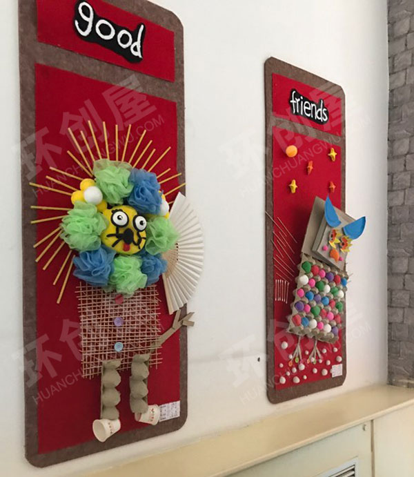 幼儿园走廊墙面好看的创意作品展示图片