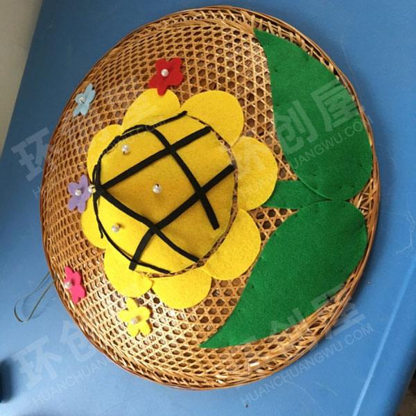幼儿园斗笠上不织布缝纫走廊墙面装饰图片