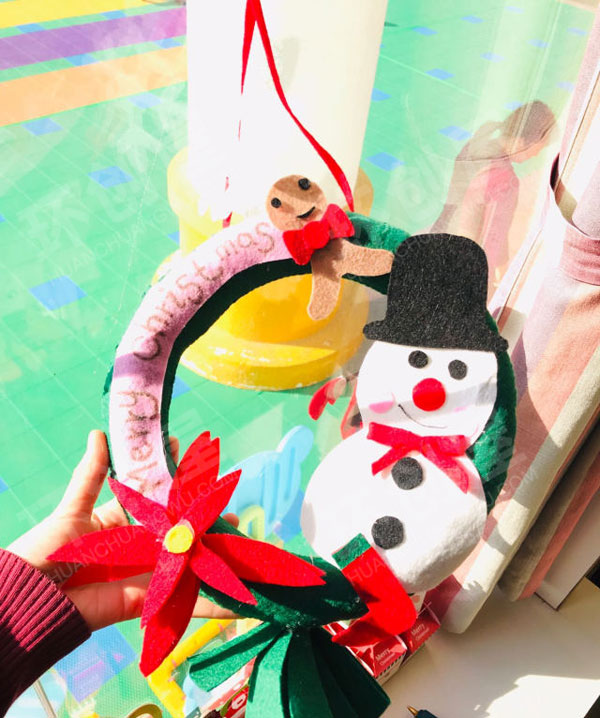 幼儿园不织布手工制作圣诞节门窗装饰图片