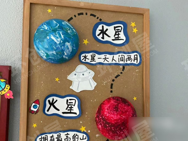 幼儿园宇宙星球作品展示图片