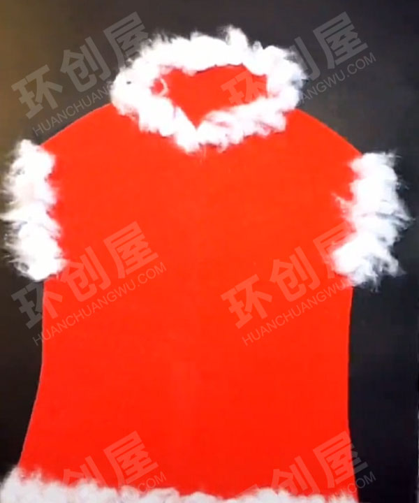幼儿园美工区新年创意手工新年喜庆衣服图片