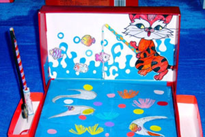 幼儿园益智区自制玩教具小猫钓鱼图片
