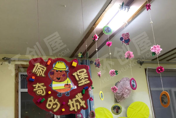 幼儿园小猪佩奇主题吊饰图片