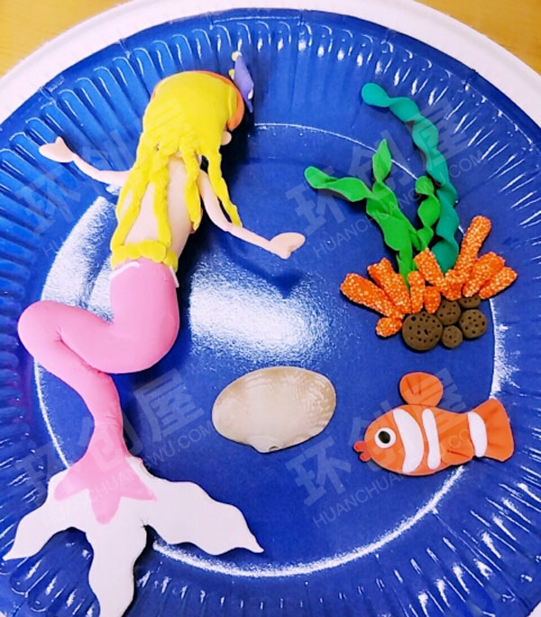 幼儿园粘土手工海底世界挂饰图片