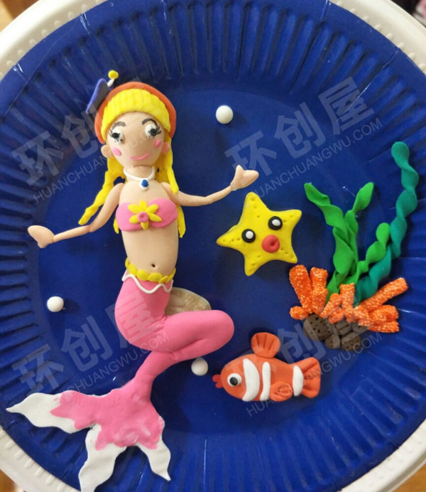 幼儿园粘土手工海底世界挂饰图片