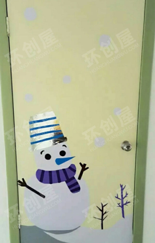幼儿园冬转春卡通门窗环创图片