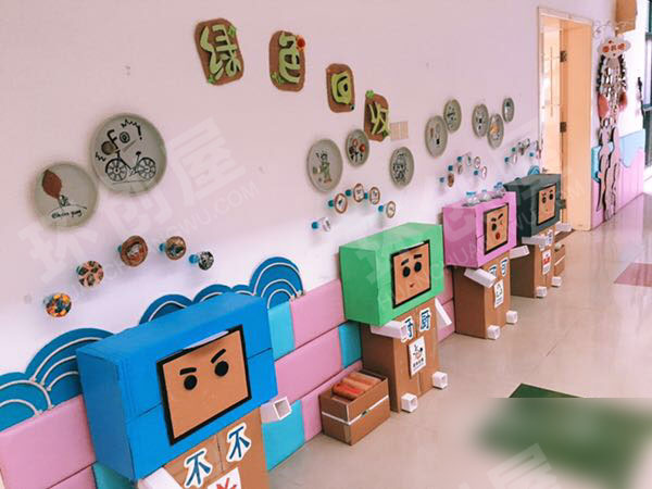 幼儿园环保走廊垃圾分类图片