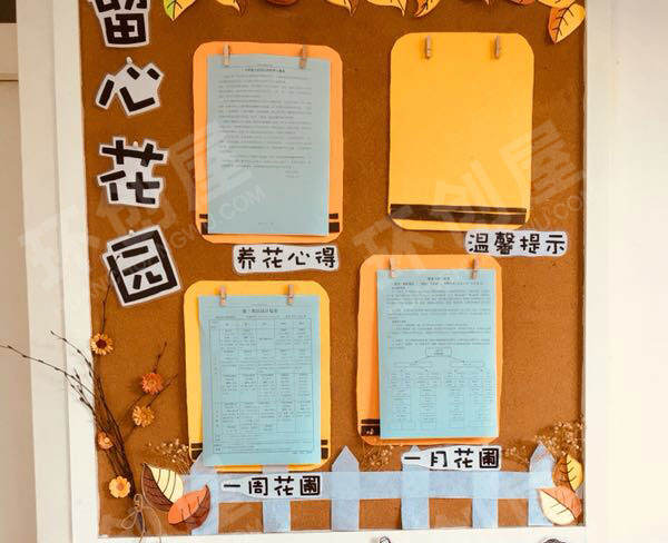 幼儿园橙黄色家园联系栏环创图片