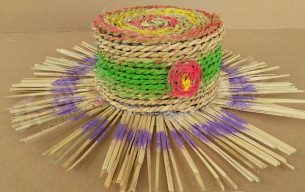 幼儿园棉麻线绳稻草艺术品作品展示图片