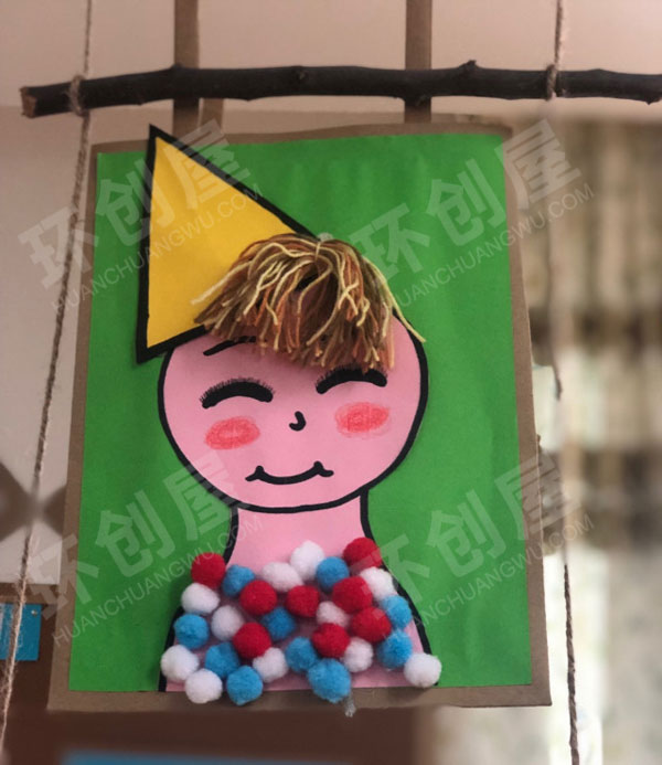 幼儿园纸袋特色小隔断作品展示图片