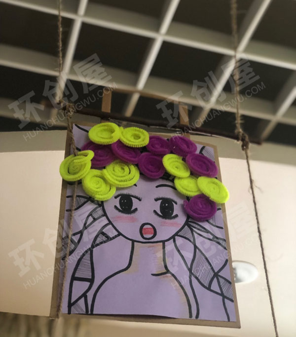 幼儿园纸袋特色小隔断作品展示图片