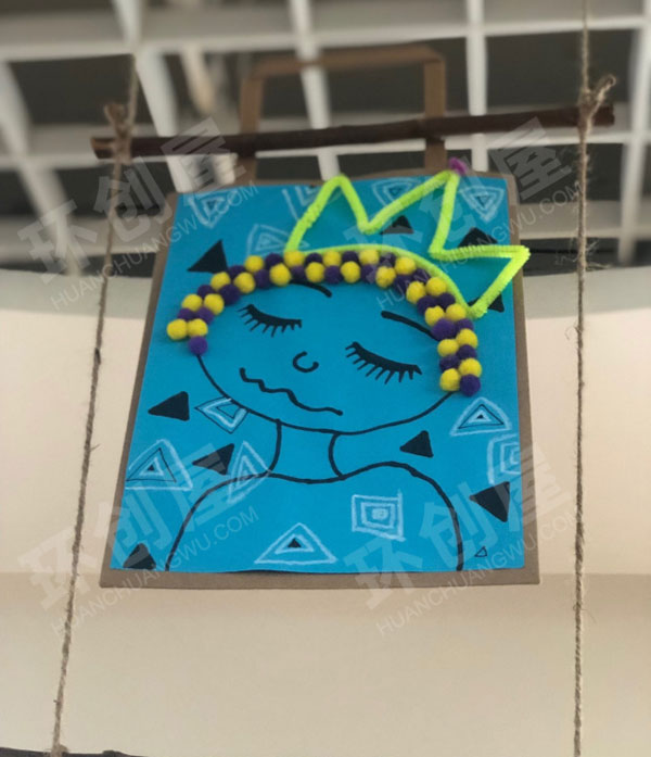 幼儿园纸袋特色小隔断作品展示图片