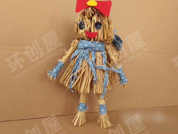 幼儿园棉麻线绳稻草艺术品作品展示图片