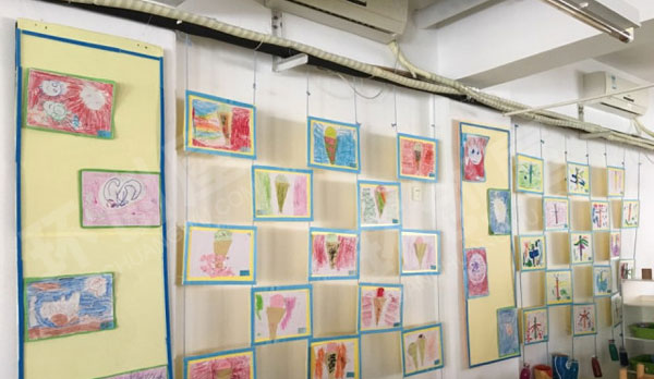 幼儿园油画棒夏天主题墙面作品展示图片
