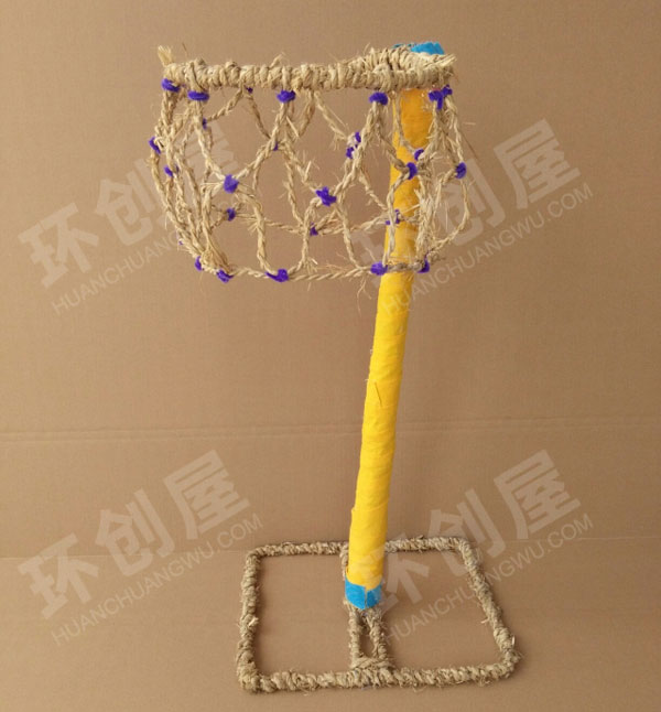 幼儿园棉麻线绳稻草艺术品作品展示图片