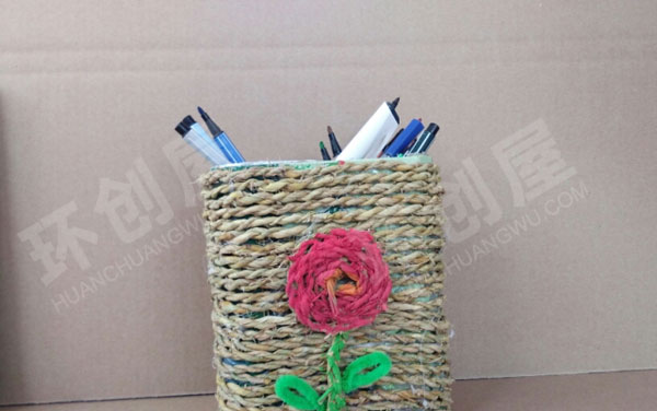 幼儿园棉麻线绳稻草艺术品作品展示图片