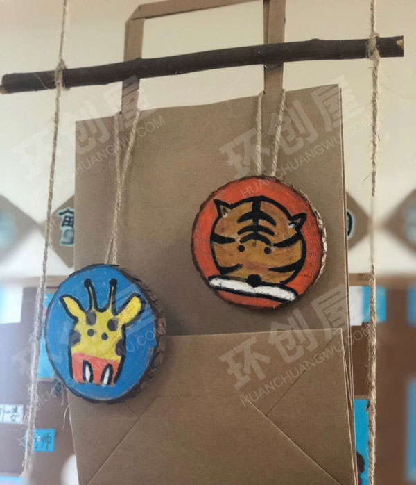 幼儿园纸袋特色小隔断作品展示图片