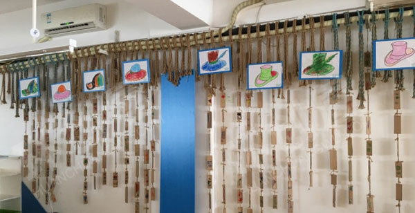 幼儿园油画棒夏天主题墙面作品展示图片