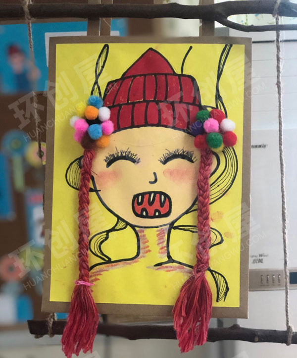 幼儿园纸袋特色小隔断作品展示图片