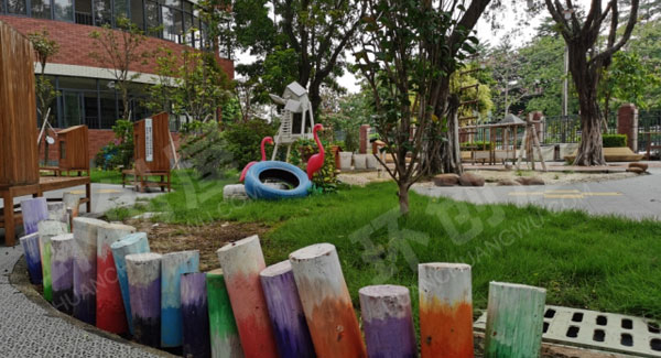 幼儿园废物利用轮胎铁桶户外环境设计图片