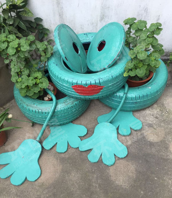 幼儿园户外轮胎巧用图片