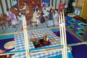 幼儿园建构区废物利用纸箱搭建大桥高塔图片4张