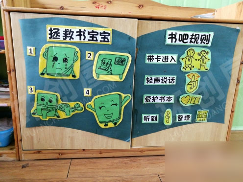 幼儿园阅读区快乐书吧拯救书宝宝图片