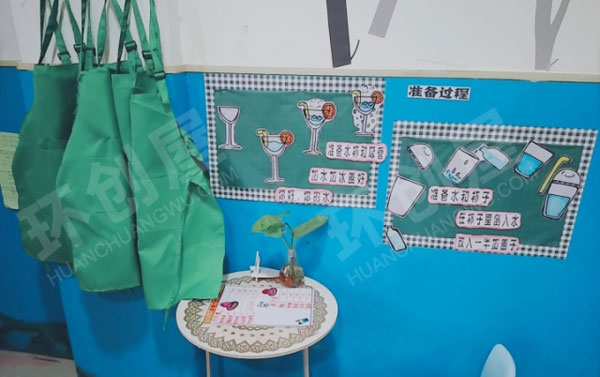 幼儿园角色区小餐厅墙面布置图片