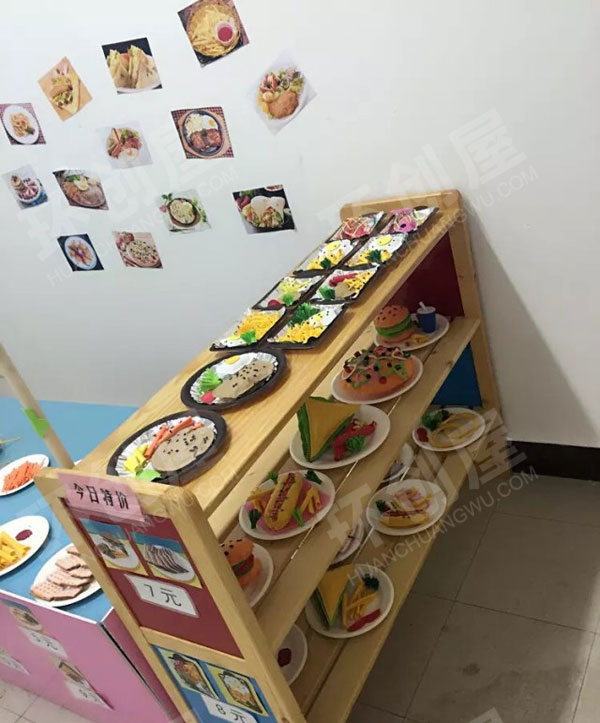 幼儿园角色区烧烤店西餐厅中式快餐图片