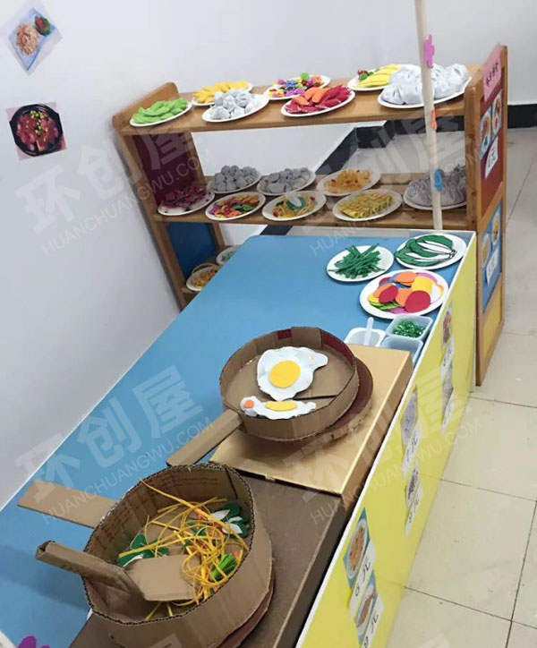 幼儿园角色区烧烤店西餐厅中式快餐图片