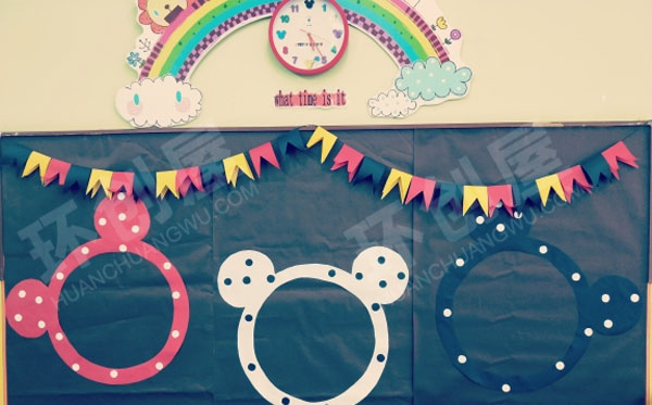 幼儿园墙面布置米奇米妮装饰图片