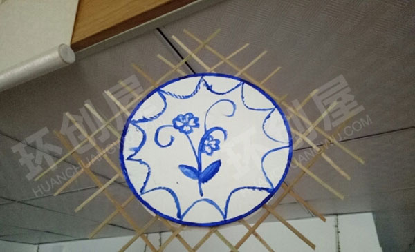 幼儿园中国风用竹签和纸盘做的吊饰图片