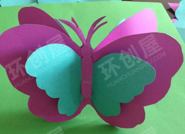 幼儿园卡纸手工立体蝴蝶挂饰图片