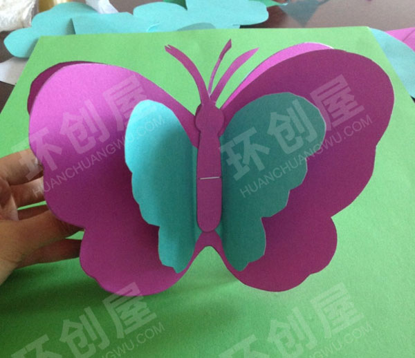 幼儿园卡纸手工立体蝴蝶挂饰图片