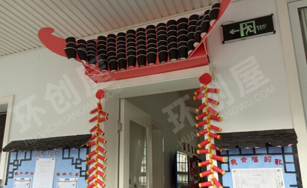 幼儿园中国风过新年门头装饰图片