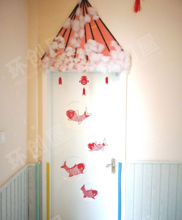 幼儿园门窗过新年主题图片